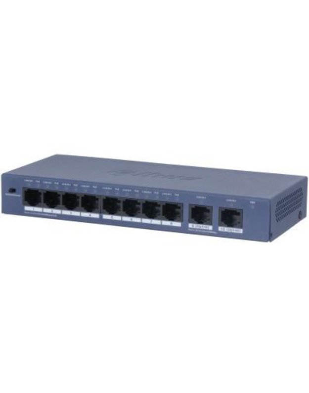 Switch|DAHUA|S3010-8GT-90|Switch type Unmanaged|Form factor Desktop/Wall-Mounting|8xRJ-45 ports|RJ-45 Ports Type Gigabit Ethernet (10/100/1000)|Power over Ethernet (PoE) Yes|8xPower over Ethernet (PoE) ports quantity|Total Power over Ethernet (PoE) budget