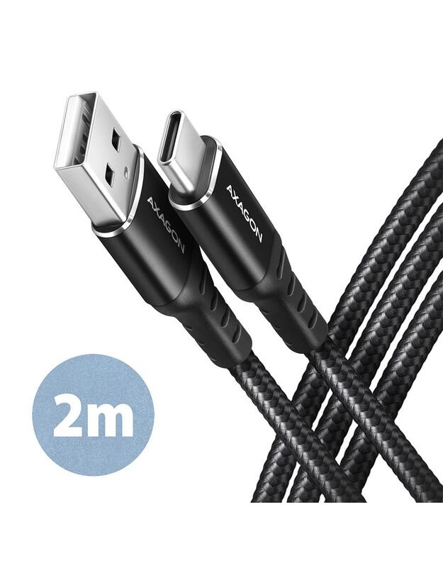 CABLE USB-C TO USB2.0 2M/BLACK BUCM-AM20AB AXAGON