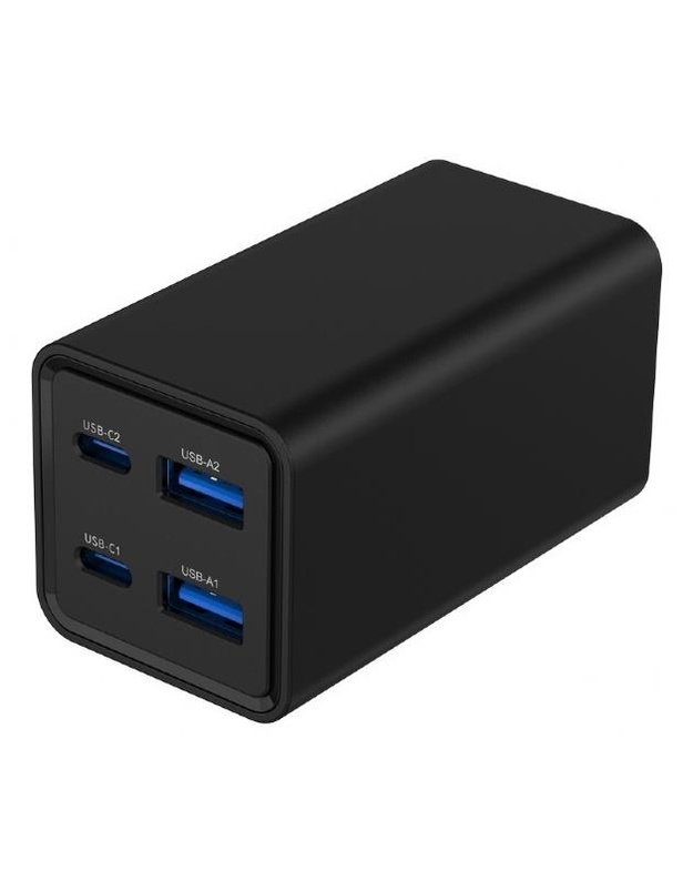 Universalus USB įkroviklis Gembird 65W, 4 jungtys, juodas (TA-UC-2A2C-PD65-01-BK)