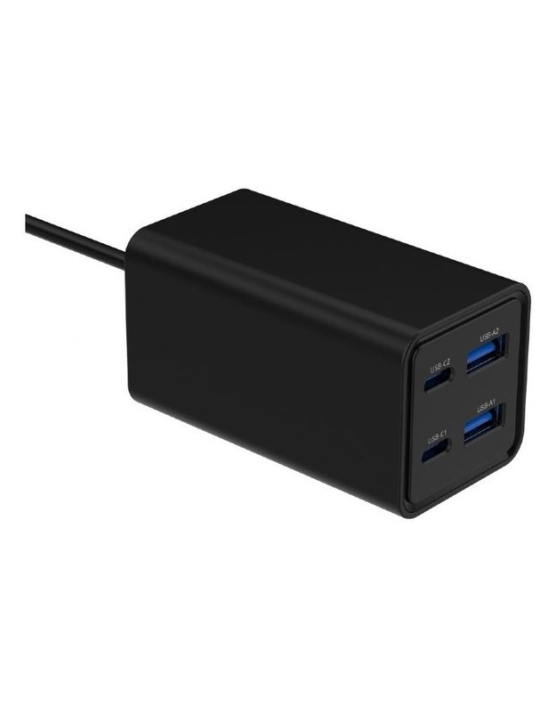 Universalus USB įkroviklis Gembird 65W, 4 jungtys, juodas (TA-UC-2A2C-PD65-01-BK)