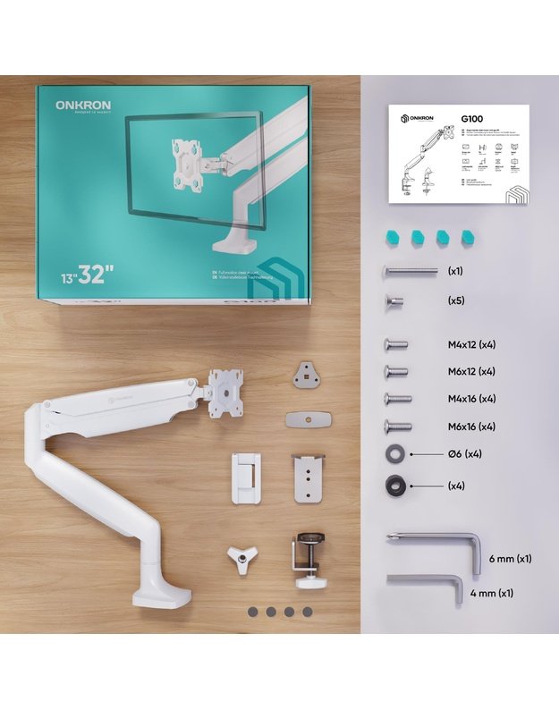 MONITOR ACC WALL MOUNT/13-32  WHITE G100-W ONKRON
