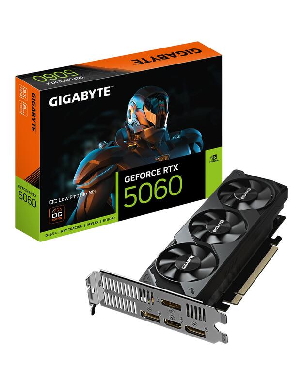 Graphics Card|GIGABYTE|NVIDIA GeForce RTX 5060|8 GB|GDDR7|128 bit|PCIE 5.0 16x|GPU 2512 MHz|Triple slot Fansink|GV-N5060OC-8GL