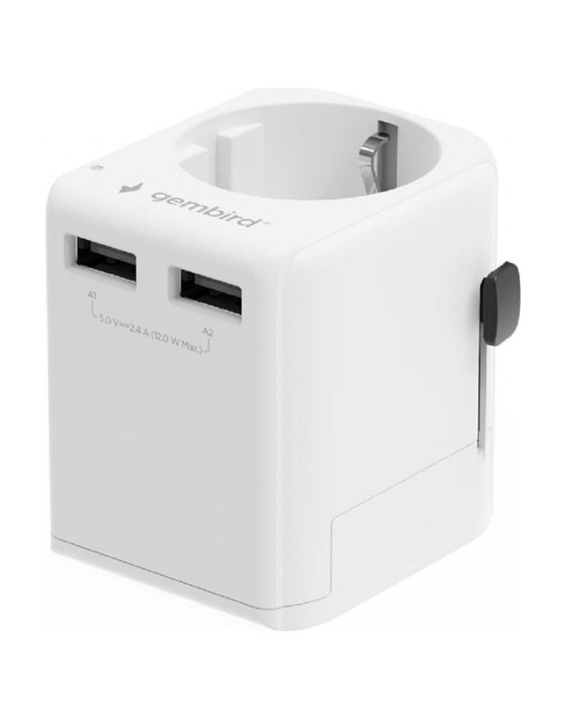 Maitinimo adapteris Gembird EU – universalus, 12W, baltas (TPA-EU2A12-01-W)