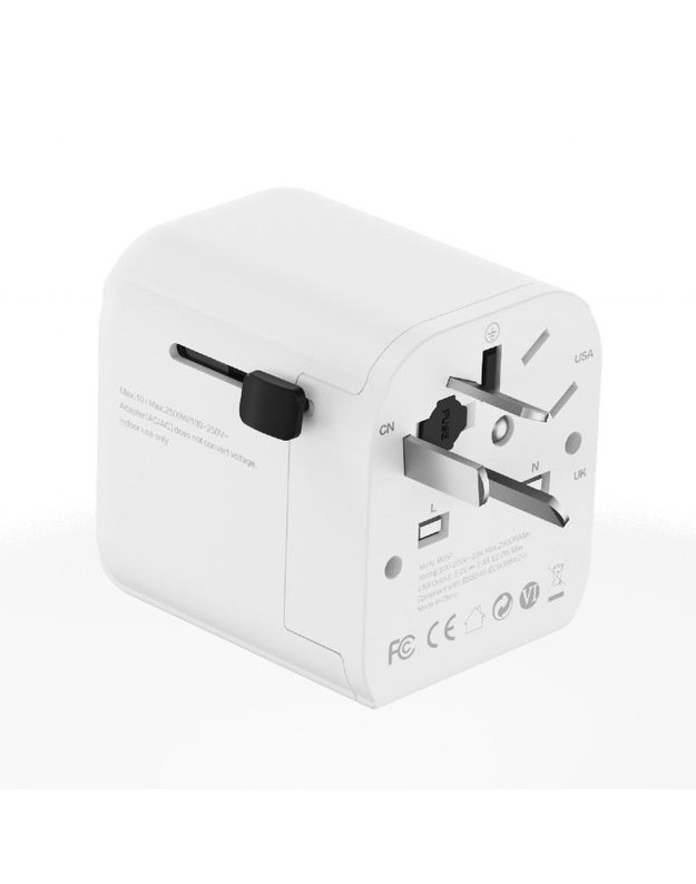 Maitinimo adapteris Gembird EU – universalus, 12W, baltas (TPA-EU2A12-01-W)