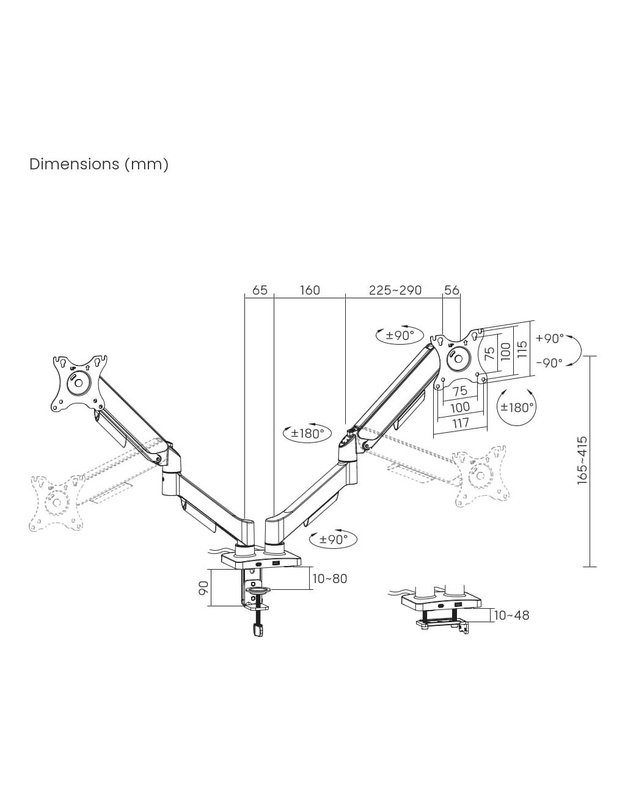 DISPLAY ACC MOUNTING ARM/17-32  MA-DA2U-01 GEMBIRD