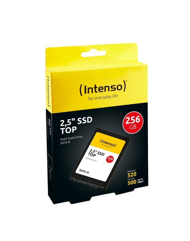SSD|INTENSO|256GB|SATA 3.0|SLC|Write speed 500 MBytes/sec|Read speed 520 MBytes/sec|2,5 |3812440