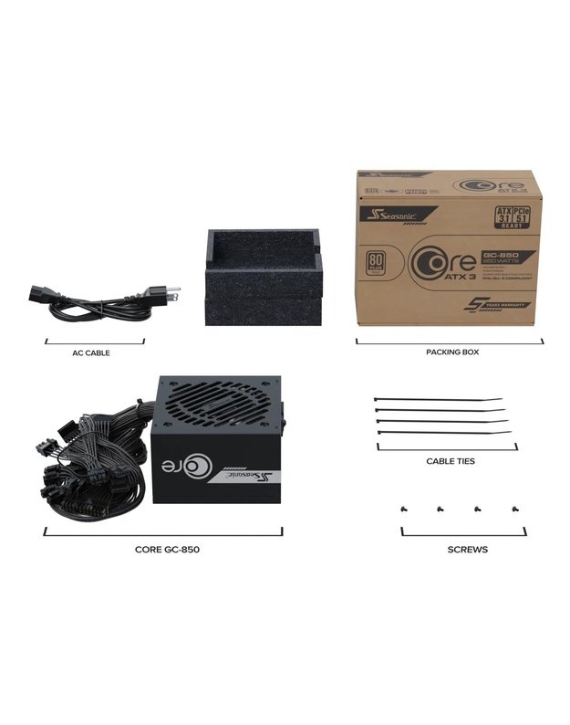 Power Supply|SEASONIC|ATX|PC|100 - 240 V|850 W|SRP-CGC851-A5A32SF