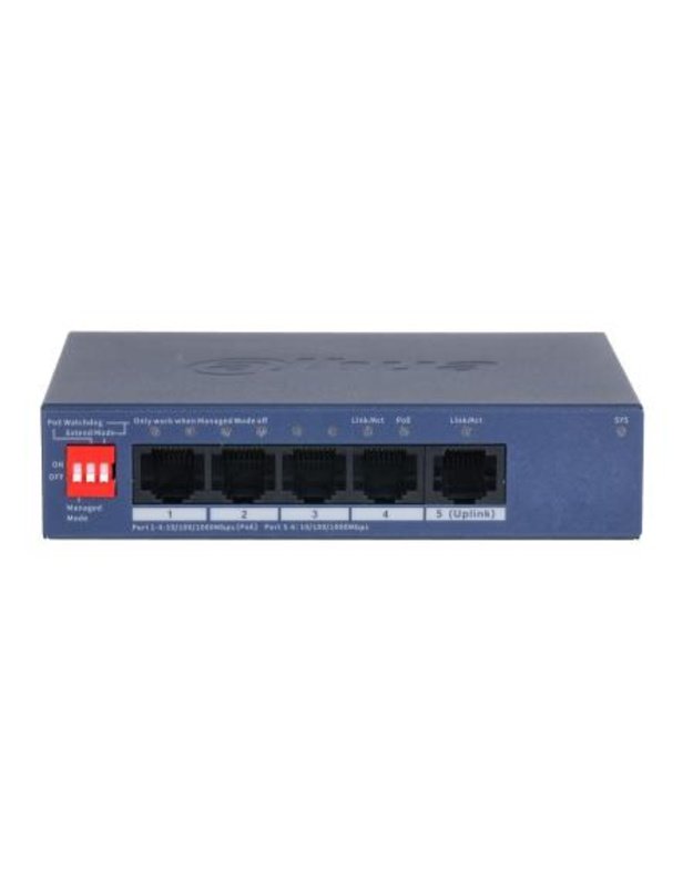 Valdomas L2 komutatorius Dahua CS4005-4GT-36, 5 Gigabit RJ-45, 4 PoE