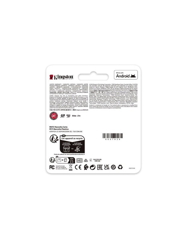 MEMORY MICRO SDXC 512GB UHS-I/SDCG4/512GBSP KINGSTON