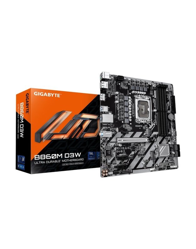 Mainboard|GIGABYTE|Intel B860|LGA 1851 (Socket V1)|micro ATX|RAM DDR5-SDRAM|4xSlots|2xNumber of M.2 (M) slots|B860MD3W