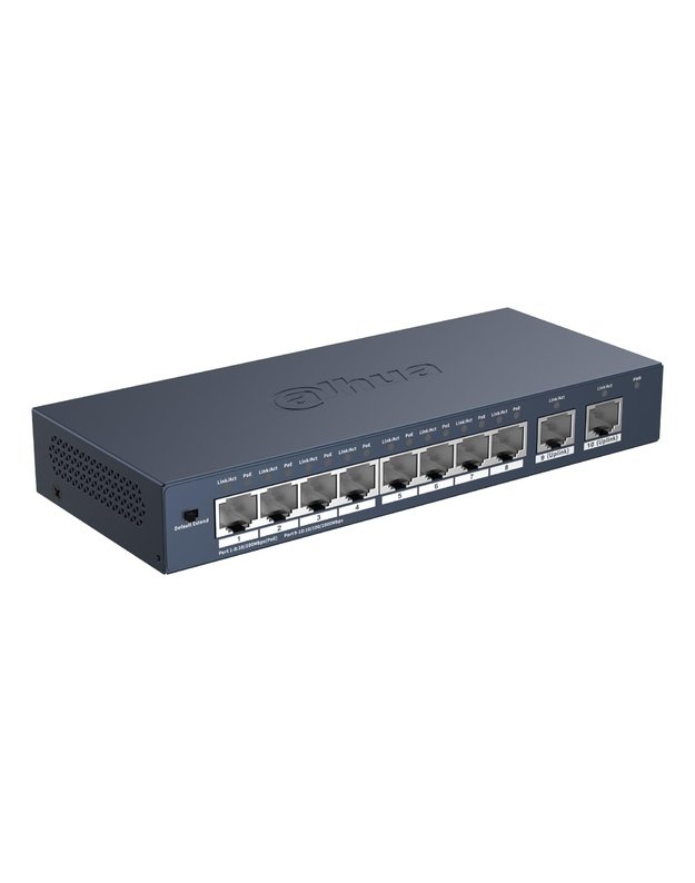 Switch|DAHUA|S3010-8ET2GT-90|Switch type Unmanaged|8xRJ-45 ports|RJ-45 Ports Type Fast Ethernet (10/100)|Power over Ethernet (PoE) Yes|S3010-8ET2GT-90