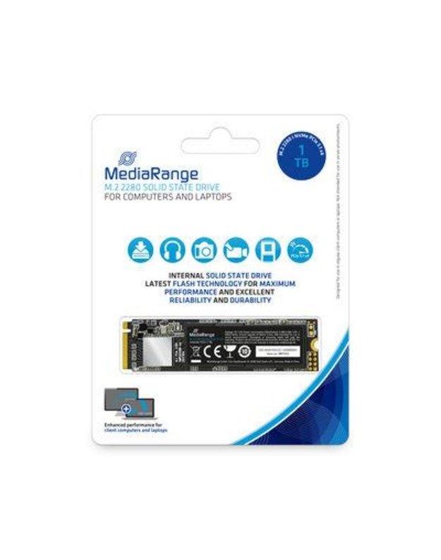 SSD|MEDIARANGE|S3100|1TB|M.2|TLC|Write speed 1800 MBytes/sec|Read speed 2200 MBytes/sec|TBW 400 TB|MTBF 150000 hours|MR1033