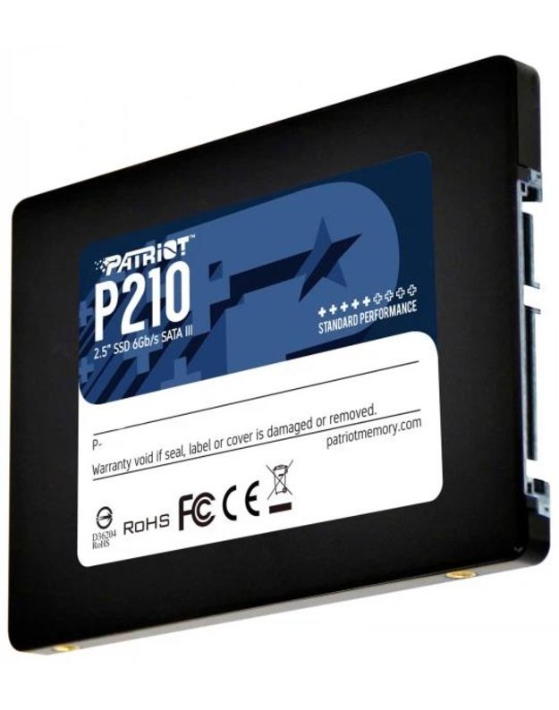 SSD|PATRIOT|P210|512GB|SATA 3.0|Rašymo greitis 430 MB/sek|Nuskaitymo greitis 520 MB/sek|2,5