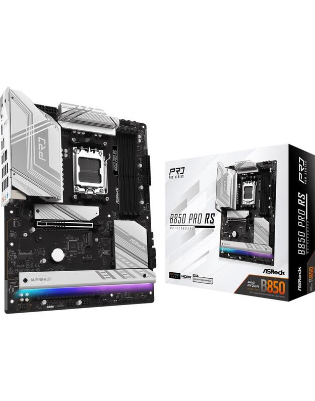 Mainboard|ASROCK|AMD B850|SAM5|ATX|Memory DDR5|Memory slots 4|1xPCI-Express 4.0 16x|1xPCI-Express 5.0 16x|1xM.2|1xHDMI|1xAudio-In|1xAudio-Out|1xMicrophone|6xUSB 2.0|5xUSB 3.2|1xUSB-C|1xRJ45|B850PRORS