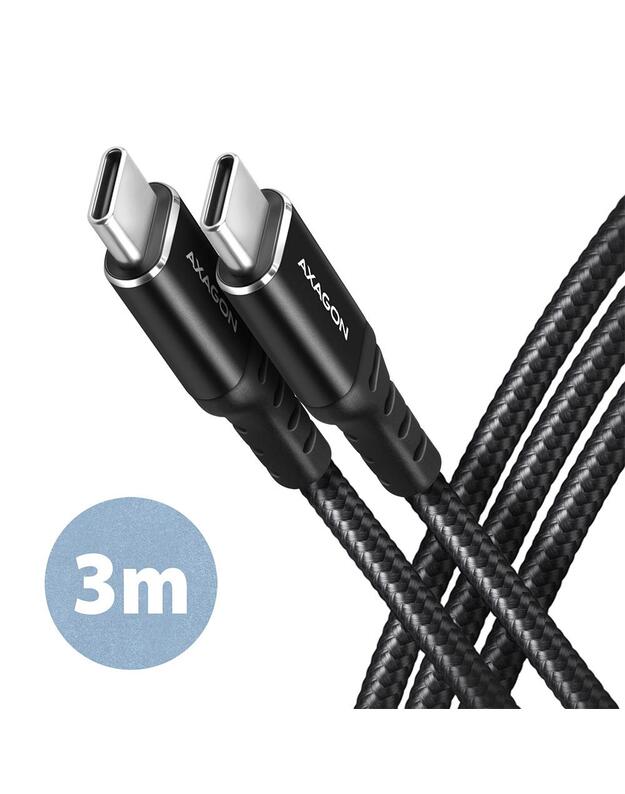 CABLE USB-C TO USB-C 3M 60W/HQ BLACK BUCM-CM30AB AXAGON