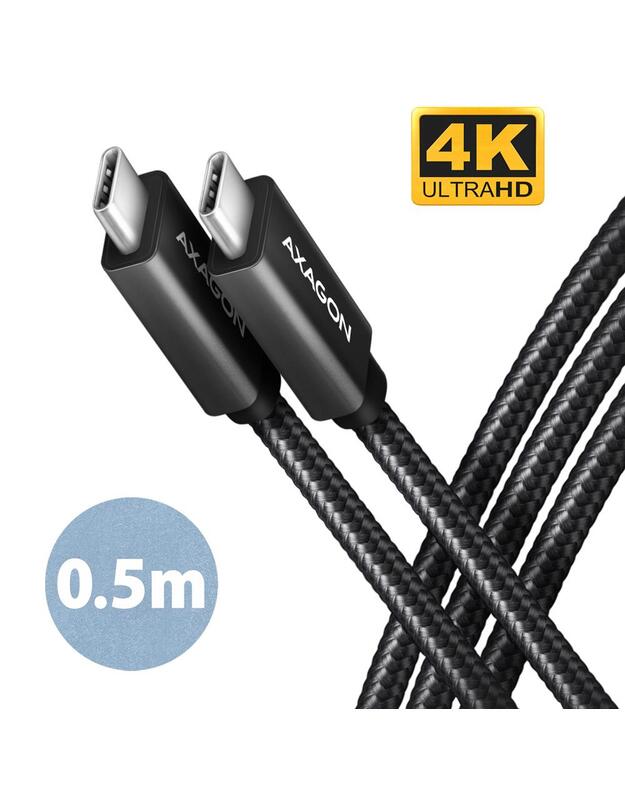 CABLE USB-C TO USB-C 0.5M 100W/BLACK BUCM32-CM05AB AXAGON