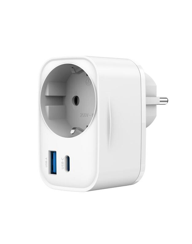 CHARGER USB UNIVERSAL 20W WHT/2P AC TA-ACPDQC20-01-W GEMBIRD