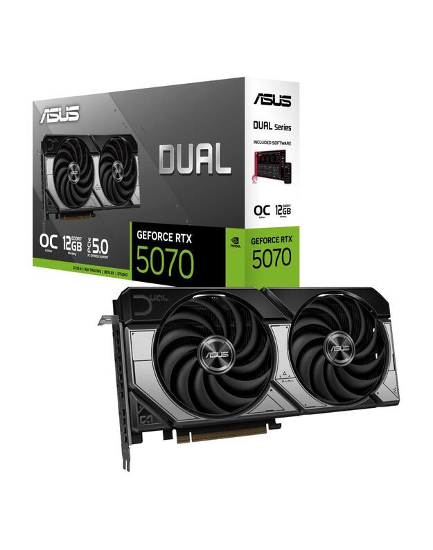 Graphics Card|ASUS|NVIDIA GeForce RTX 5070|12 GB|GDDR7|192 bit|PCIE 5.0 16x|Dual Slot Fansink|1xHDMI|3xDisplayPort|DUAL-RTX5070-O12G