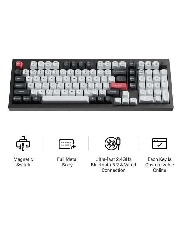 Belaidė klaviatūra Keychron Q5 HE RGB, Shell White (Q5H-P1)