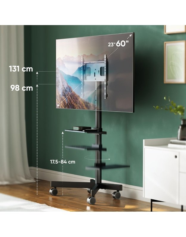 Reguliuojamas televizoriaus stovas Onkron 26–65", juodas (TS1137-B)