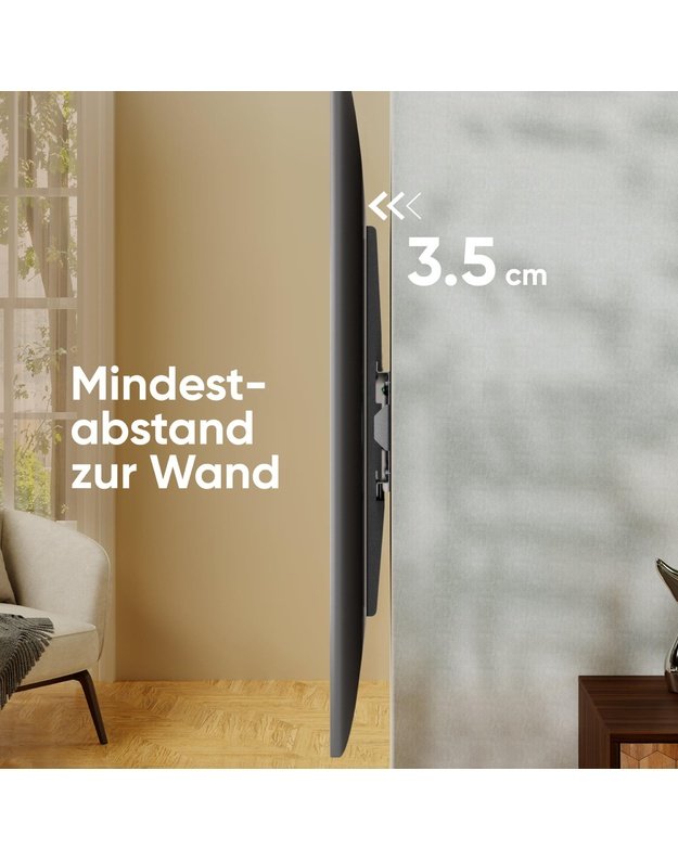 Sieninis televizoriaus laikiklis Onkron 55–100", juodas (UF4-B)