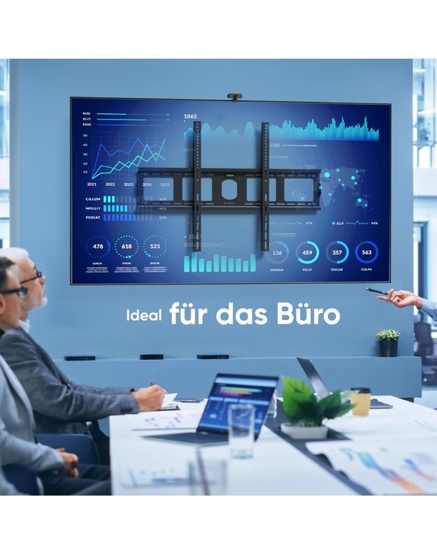 Sieninis televizoriaus laikiklis Onkron 55–100", juodas (UF4-B)