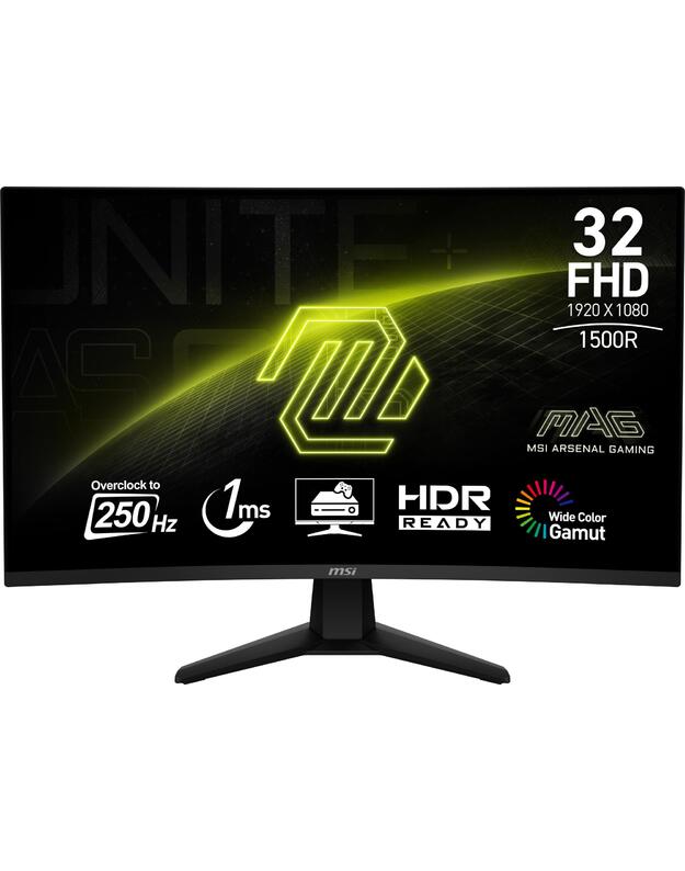 LCD Monitor|MSI|31.5  |1920 x 1080 pixels|Full HD|Native aspect ratio 16:9|Curved|MAG32C6X