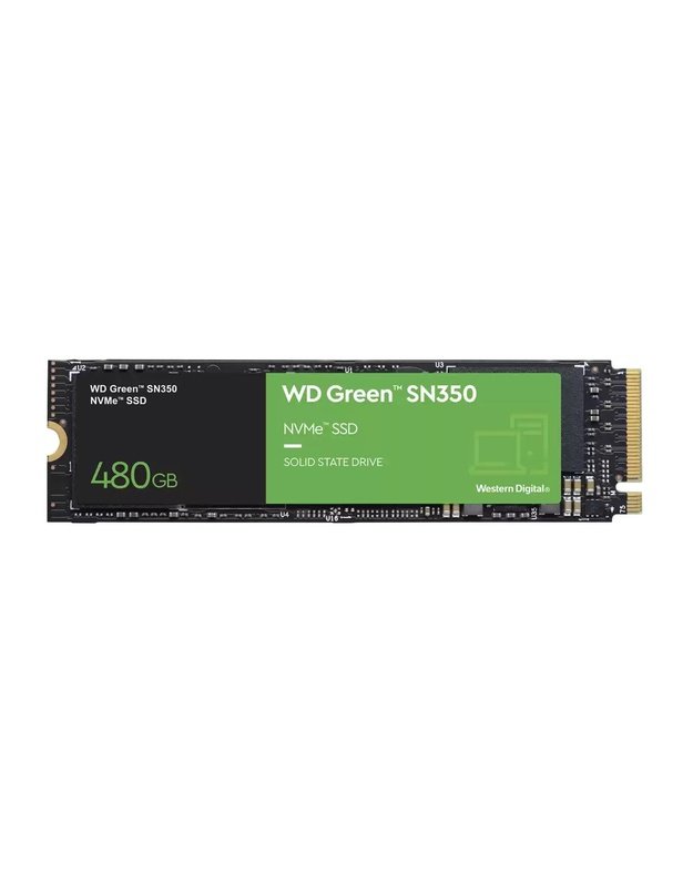 SSD|WESTERN DIGITAL|Green SN350|480GB|M.2|PCIE|NVMe|TLC|Write speed 1650 MBytes/sec|Read speed 2400 MBytes/sec|WDS480G2G0C