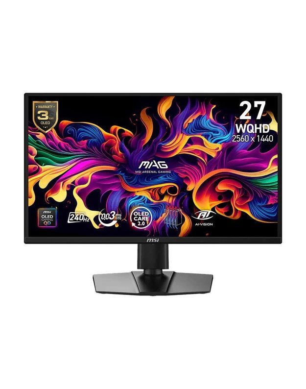 Monitor|MSI|26.5  |2560 x 1440 pixels|Wide Quad HD|Native aspect ratio 16:9|QD-OLED|Flat|MAG272QPQD-OLEDX24