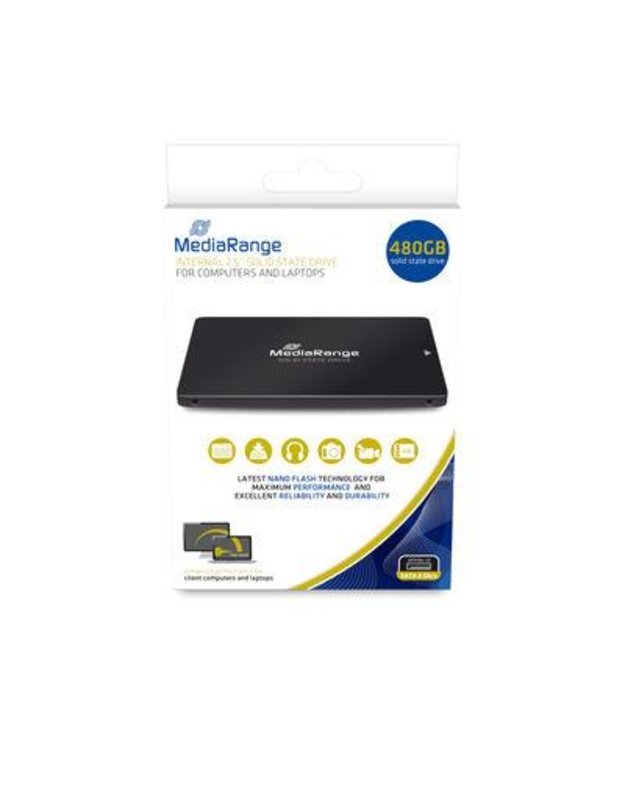 SSD|MEDIARANGE| 480 GB|Serial ATA III|NAND flash type TLC (Triple Level Cell)|Write speed 480 MB/s|Read speed 550 MB/s|2.5 |MR1003