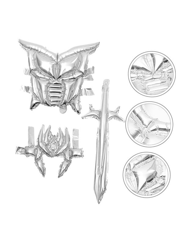 Armor theme pripučiamų šarvų rinkinys, sidabrinė spalva