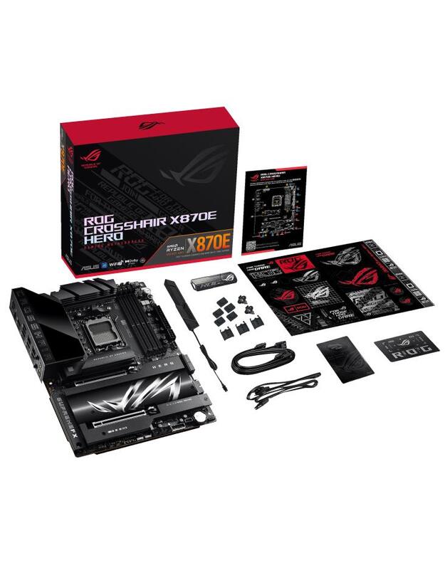 Mainboard|ASUS|AMD X870E|SAM5|ATX|Memory DDR5|Memory slots 4|2xPCI-Express 4.0 16x|2xPCI-Express 5.0 16x|4xM.2|1xHDMI|1xAudio-In|1xAudio-Out|6xUSB 3.2|2xUSB-C|2xUSB4|1xOptical S/PDIF|1xRJ45|ROGCROSSHAIRX870EHERO