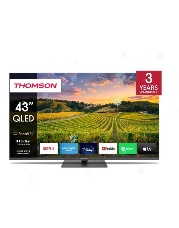 TV Set|THOMSON|43 |4K/Smart|QLED|3840x2160|Bluetooth|Google TV|43QG5C14