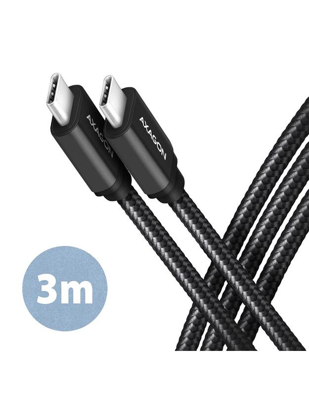 CABLE USB-C TO USB-C 3M 60W/BLACK BUCM3-CM30AB AXAGON