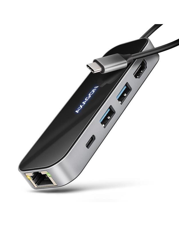 I/O HUB USB-C 6IN1/GLASS 0.2M HMC-6GLN AXAGON