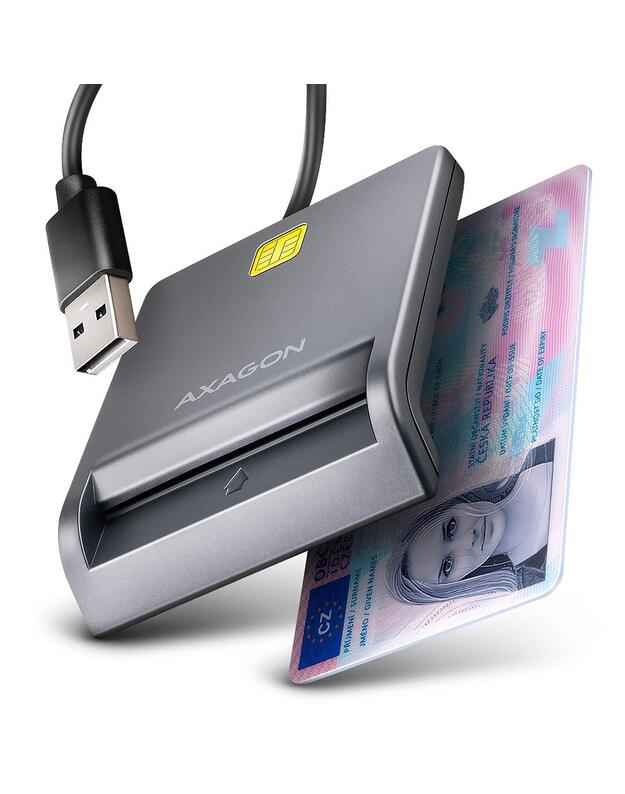 CARD READER FLAT SMARTCARD/ID/USB2.0 1.3M CRE-SM3T AXAGON