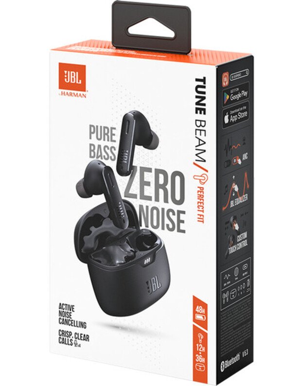 JBL Tune Beam kõrvaklapid, must