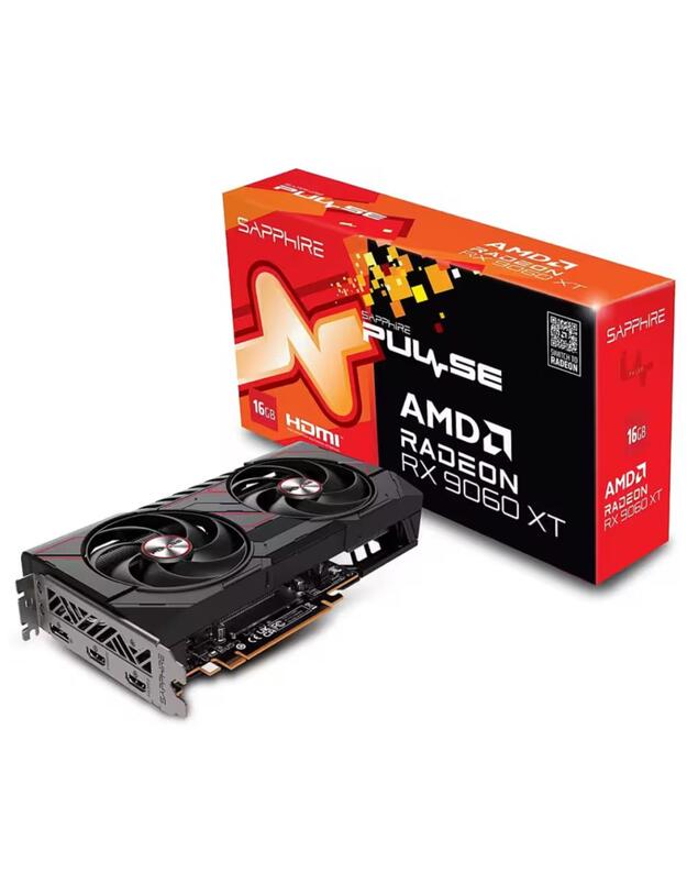 Graphics Card|SAPPHIRE|AMD Radeon RX 9060 XT|16 GB|GDDR6|128 bit|PCIE 5.0 16x|GPU 2700 MHz|Dual Slot Fansink|2xHDMI|1xDisplayPort|11350-03-20G