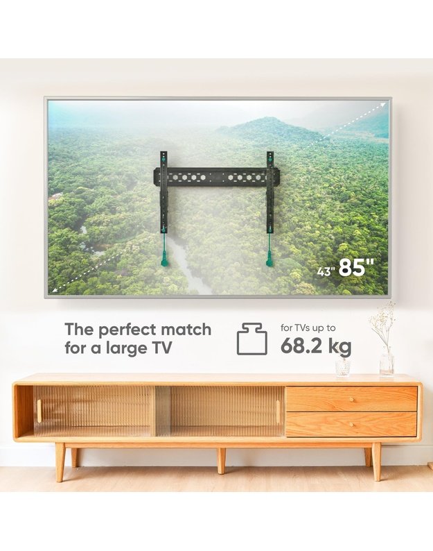 Sieninis televizoriaus laikiklis Onkron 43–85", juodas (TM6-B)