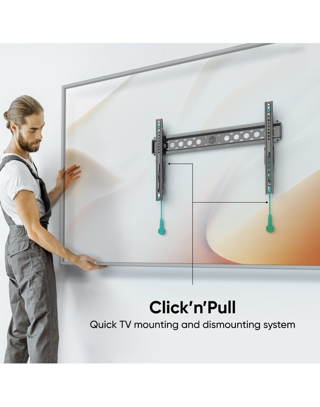 Sieninis televizoriaus laikiklis Onkron 43–85", juodas (TM6-B)