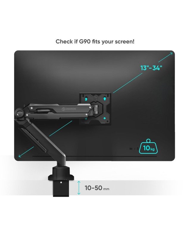 MONITOR ACC WALL MOUNT/13-34  BLACK G90-B ONKRON