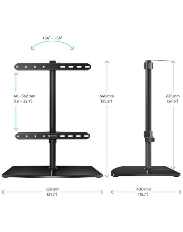 Stalinis televizoriaus stovas Onkron 32–75", juodas (PT3-B)
