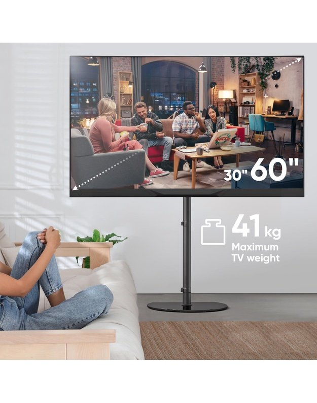 Grindinis TV stovas Onkron 30–60", juodas (TS5060-B)