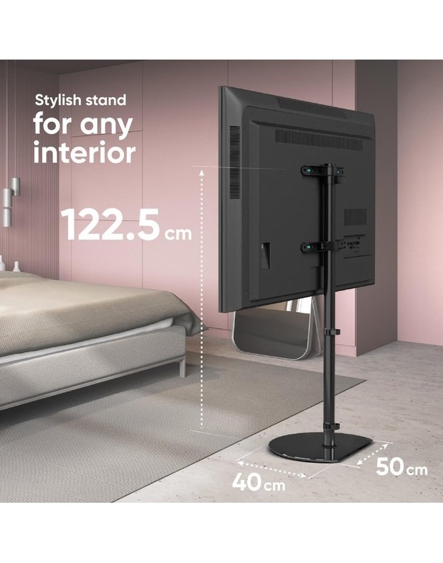 Grindinis TV stovas Onkron 30–60", juodas (TS5060-B)