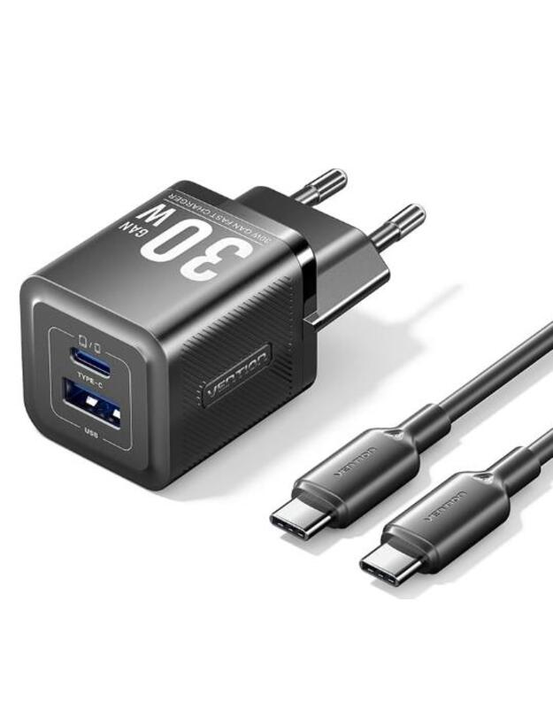 MOBILE CHARGER WALL USB +CABLE/30W 2P TZ-FEQB0-EU-01 VENTION