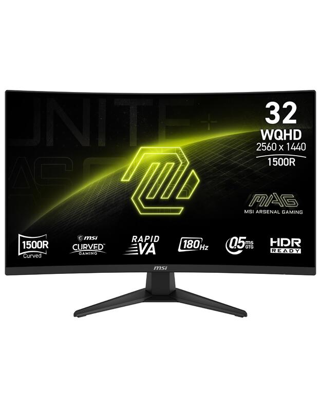 LCD Monitor|MSI|MAG 321CQF E18|31.5 |Gaming/Curved|Panel VA|2560x1440|16:9|180 Hz|0.5 ms|MAG321CQFE18