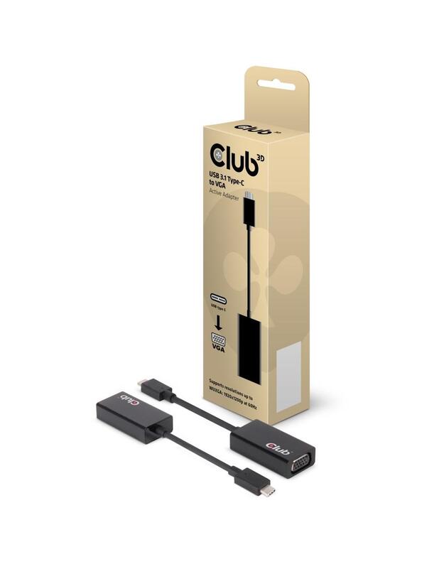 I/O ADAPTER USB-C TO VGA/M/F CAC-1502 CLUB3D