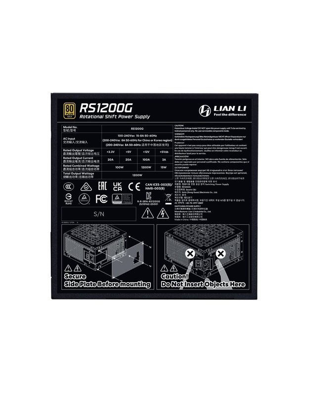Power Supply|LIAN LI|ATX|PC|100 - 240 V|1200 W|G9P.RS1200G.BH00.EU