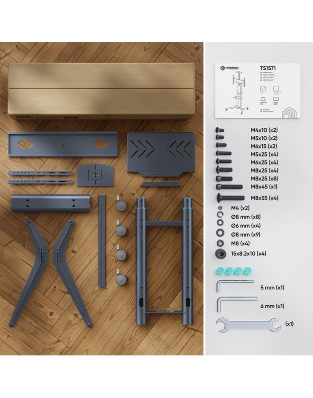 TV SET ACC MOBILE STAND/32-75 /GRAPHITE TS1571-G ONKRON