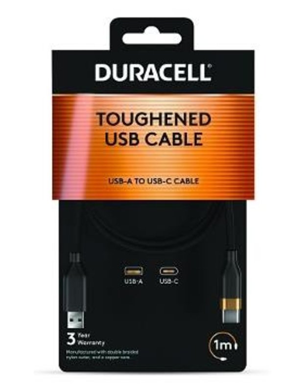 Kabelis Duracell USB – USB-C, 1 m (DRU5011A)